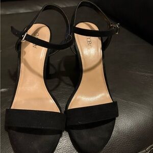 Abound Elegant Black Strap Heels